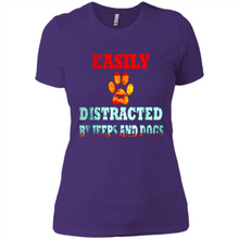 Load image into Gallery viewer, Easily Distracted By Jeeps And Dogs gift shirt for dog mom - Ladies' Boyfriend T-Shirt