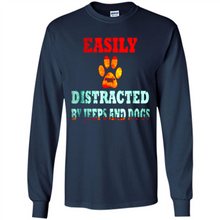 Load image into Gallery viewer, Easily Distracted By Jeeps And Dogs gift shirt for dog mom - Long Sleeve T-Shirt