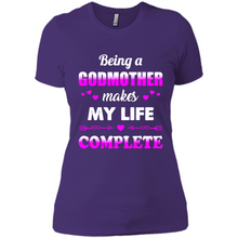 Load image into Gallery viewer, Being A Godmother Makes My Life Complete Funny mother’s day Gift For Beloved Godmother - Ladies' Boyfriend T-Shirt