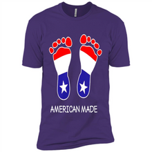 Load image into Gallery viewer, American Made Patriotic Pregnancy Baby Footprints T-shirt Mother’s Day - Premium Short Sleeve T-Shirt