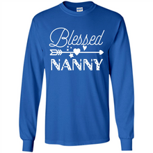 Load image into Gallery viewer, Blessed Nanny Christmas Mother’s Day Birthday Grandma - Long Sleeve T-Shirt