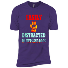 Load image into Gallery viewer, Easily Distracted By Jeeps And Dogs gift shirt for dog mom - Premium Short Sleeve T-Shirt