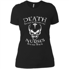 Load image into Gallery viewer, Death Smiles At Everyone Nurses Smile Back Shirt Mothers Day - Ladies' Boyfriend T-Shirt