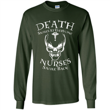 Load image into Gallery viewer, Death Smiles At Everyone Nurses Smile Back Shirt Mothers Day - Long Sleeve T-Shirt