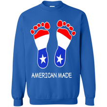 Load image into Gallery viewer, American Made Patriotic Pregnancy Baby Footprints T-shirt Mother’s Day - Sweatshirt