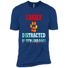 Load image into Gallery viewer, Easily Distracted By Jeeps And Dogs gift shirt for dog mom - Premium Short Sleeve T-Shirt