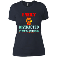 Load image into Gallery viewer, Easily Distracted By Jeeps And Dogs gift shirt for dog mom - Ladies' Boyfriend T-Shirt