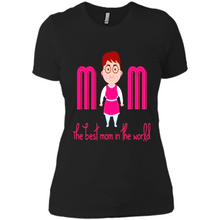 Load image into Gallery viewer, Best Mom World Cartoon Mother’s Day - Ladies' Boyfriend T-Shirt
