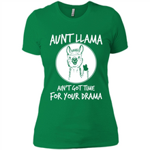 Load image into Gallery viewer, Aunt Llama – Ain’t Got Time For Your Drama  – Best Mother’s Day Gift For Auntie - Ladies' Boyfriend T-Shirt