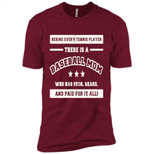 Load image into Gallery viewer, Behind Every Baseball Player, There Is A Baseball Mom. Who Has S Mother’s Day - Premium Short Sleeve T-Shirt