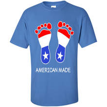 Load image into Gallery viewer, American Made Patriotic Pregnancy Baby Footprints T-shirt Mother’s Day - Shirt