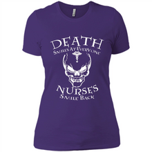Load image into Gallery viewer, Death Smiles At Everyone Nurses Smile Back Shirt Mothers Day - Ladies' Boyfriend T-Shirt