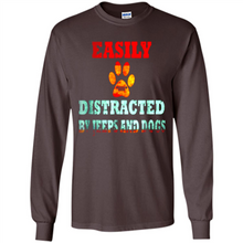 Load image into Gallery viewer, Easily Distracted By Jeeps And Dogs gift shirt for dog mom - Long Sleeve T-Shirt