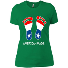 Load image into Gallery viewer, American Made Patriotic Pregnancy Baby Footprints T-shirt Mother’s Day - Ladies' Boyfriend T-Shirt