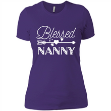 Load image into Gallery viewer, Blessed Nanny Christmas Mother’s Day Birthday Grandma - Ladies' Boyfriend T-Shirt