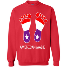 Load image into Gallery viewer, American Made Patriotic Pregnancy Baby Footprints T-shirt Mother’s Day - Sweatshirt