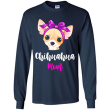 Load image into Gallery viewer, Chihuahua Mom With Purple Hairpin Funny mother’s day Gift For Dog Lovers - Long Sleeve T-Shirt