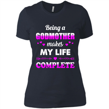 Load image into Gallery viewer, Being A Godmother Makes My Life Complete Funny mother’s day Gift For Beloved Godmother - Ladies' Boyfriend T-Shirt