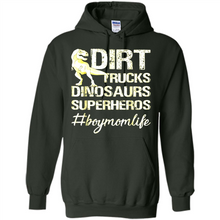 Load image into Gallery viewer, Dirt Trucks Dinosaurs Superheros boymomlife Tired - Hoodie
