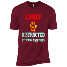 Load image into Gallery viewer, Easily Distracted By Jeeps And Dogs gift shirt for dog mom - Premium Short Sleeve T-Shirt