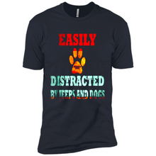 Load image into Gallery viewer, Easily Distracted By Jeeps And Dogs gift shirt for dog mom - Premium Short Sleeve T-Shirt