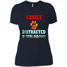 Load image into Gallery viewer, Easily Distracted By Jeeps And Dogs gift shirt for dog mom - Ladies' Boyfriend T-Shirt
