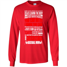 Load image into Gallery viewer, BASEBALL MOM, NEVER GIVE UP Mother’s Day - Long Sleeve T-Shirt
