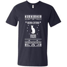 Load image into Gallery viewer, Cats T Shirt Hoodie Merry Catmas Mom Mother’s Day - Men's V-Neck