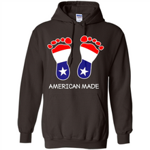 Load image into Gallery viewer, American Made Patriotic Pregnancy Baby Footprints T-shirt Mother’s Day - Hoodie