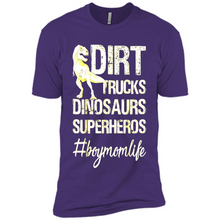 Load image into Gallery viewer, Dirt Trucks Dinosaurs Superheros boymomlife Tired - Premium Short Sleeve T-Shirt