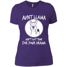 Load image into Gallery viewer, Aunt Llama – Ain’t Got Time For Your Drama  – Best Mother’s Day Gift For Auntie - Ladies' Boyfriend T-Shirt