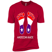 Load image into Gallery viewer, American Made Patriotic Pregnancy Baby Footprints T-shirt Mother’s Day - Premium Short Sleeve T-Shirt