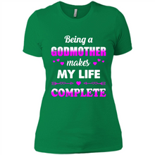 Load image into Gallery viewer, Being A Godmother Makes My Life Complete Funny mother’s day Gift For Beloved Godmother - Ladies' Boyfriend T-Shirt