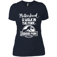 Load image into Gallery viewer, Best Mother’s Day Gift. Motherhood A Walk In The Park Jurassic Park - Ladies' Boyfriend T-Shirt