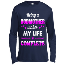 Load image into Gallery viewer, Being A Godmother Makes My Life Complete Funny mother’s day Gift For Beloved Godmother - Canvas Long Sleeve T-Shirt
