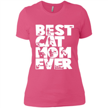 Load image into Gallery viewer, BEST CAT MOM EVER A LIFE WITH CATS - Ladies' Boyfriend T-Shirt