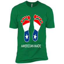 Load image into Gallery viewer, American Made Patriotic Pregnancy Baby Footprints T-shirt Mother’s Day - Premium Short Sleeve T-Shirt