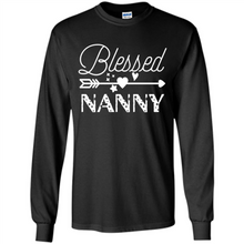 Load image into Gallery viewer, Blessed Nanny Christmas Mother’s Day Birthday Grandma - Long Sleeve T-Shirt