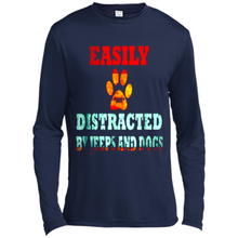 Load image into Gallery viewer, Easily Distracted By Jeeps And Dogs gift shirt for dog mom - Canvas Long Sleeve T-Shirt