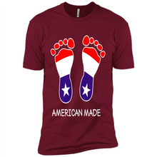 Load image into Gallery viewer, American Made Patriotic Pregnancy Baby Footprints T-shirt Mother’s Day - Premium Short Sleeve T-Shirt