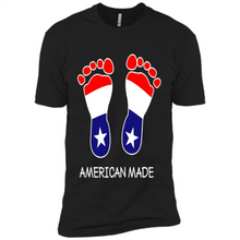 Load image into Gallery viewer, American Made Patriotic Pregnancy Baby Footprints T-shirt Mother’s Day - Premium Short Sleeve T-Shirt