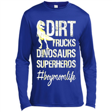 Load image into Gallery viewer, Dirt Trucks Dinosaurs Superheros boymomlife Tired - Canvas Long Sleeve T-Shirt