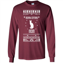 Load image into Gallery viewer, Cats T Shirt Hoodie Merry Catmas Mom Mother’s Day - Long Sleeve T-Shirt