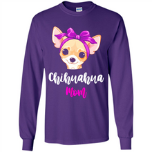 Load image into Gallery viewer, Chihuahua Mom With Purple Hairpin Funny mother’s day Gift For Dog Lovers - Long Sleeve T-Shirt