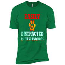 Load image into Gallery viewer, Easily Distracted By Jeeps And Dogs gift shirt for dog mom - Premium Short Sleeve T-Shirt
