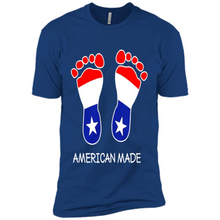 Load image into Gallery viewer, American Made Patriotic Pregnancy Baby Footprints T-shirt Mother’s Day - Premium Short Sleeve T-Shirt