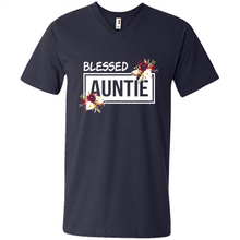 Load image into Gallery viewer, Blessed Auntie Funny Mother’s Day, Birthday Gift For Beloved Aunt - Men's V-Neck