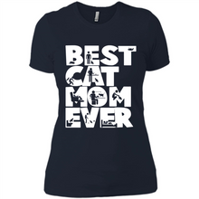 Load image into Gallery viewer, BEST CAT MOM EVER A LIFE WITH CATS - Ladies' Boyfriend T-Shirt