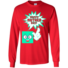 Load image into Gallery viewer, Cute Emoji With Heart Balloon Happy Mother Day - Long Sleeve T-Shirt