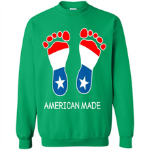 Load image into Gallery viewer, American Made Patriotic Pregnancy Baby Footprints T-shirt Mother’s Day - Sweatshirt